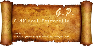 Gyömrei Petronella névjegykártya
